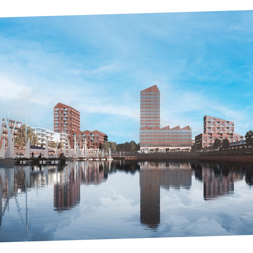 Europahafenkopf Bremen Silhouette Hafenbecken