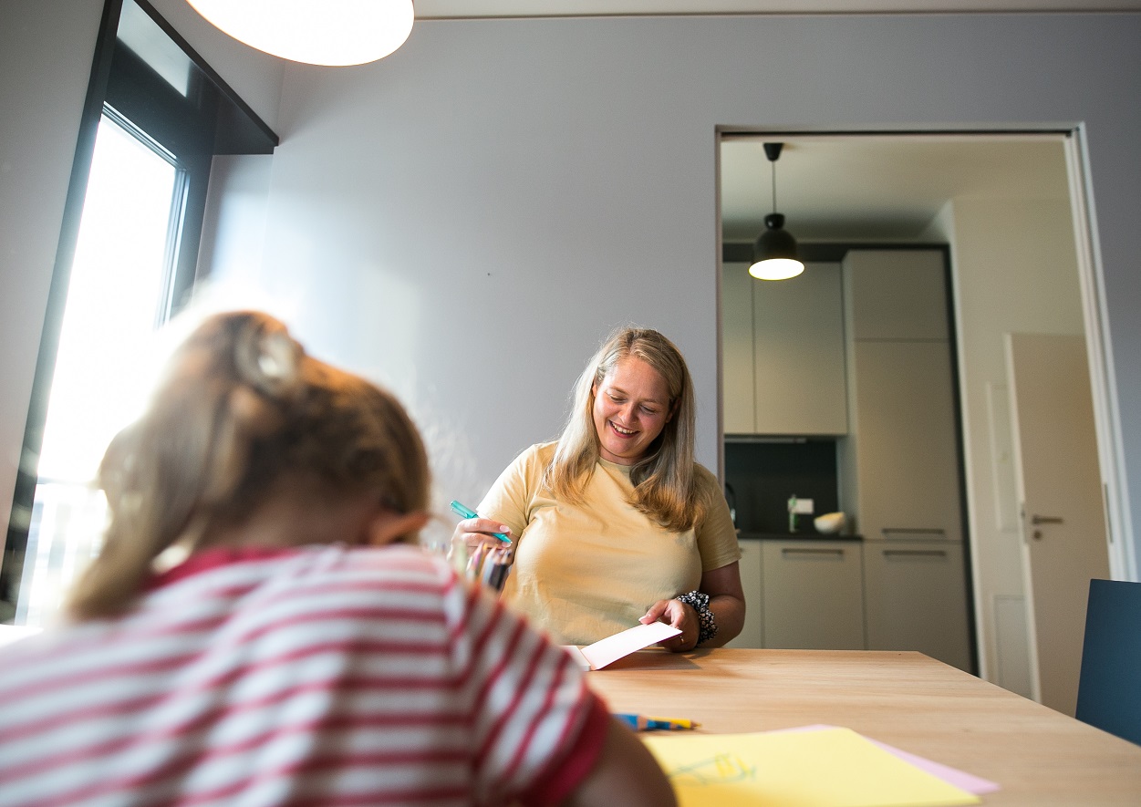 Europahafenkopf Bremen Musterwohnung Mutter Kind